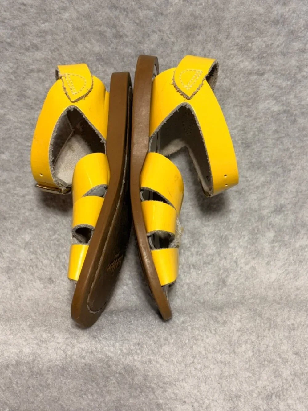 Salt Water Sandals Toddler 7 Yellow Leather Adjustable Buckle Straps Rubber Sole